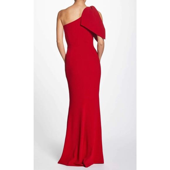 Dress the Population Formal Dress Georgina Gown Maxi One Shoulder Red Size XL - Picture 2 of 12